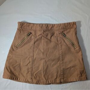 Gymboree.  tan or brown mini skirt with zipper details. Girls size 7